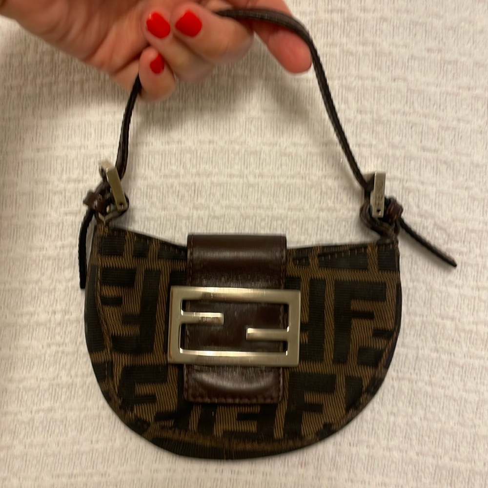 Fendi Authentic Zucca Croissant Mini Bag